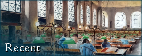 Becky DiMattia's painting of Bates Hall in the Boston Public Library: image link to gallery of recent paintings