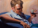 Aaron Drinking Wine - by Becky DiMattia