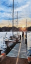 Martha's Vineyard Boat Sunset - by Becky DiMattia